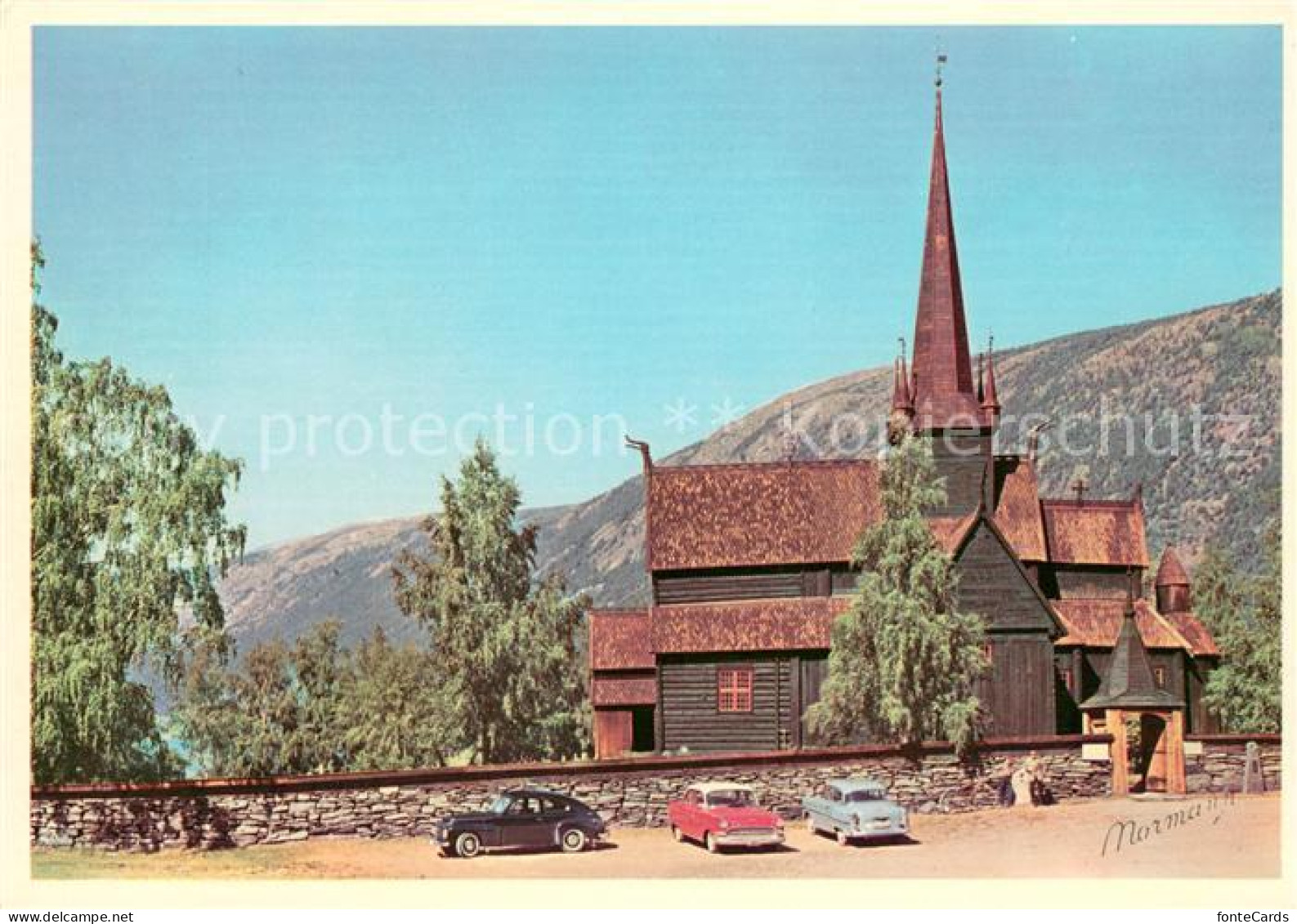 73629190 Lom Oppland Stave Church 12th Century Stabkirche Lom Oppland - Norvège