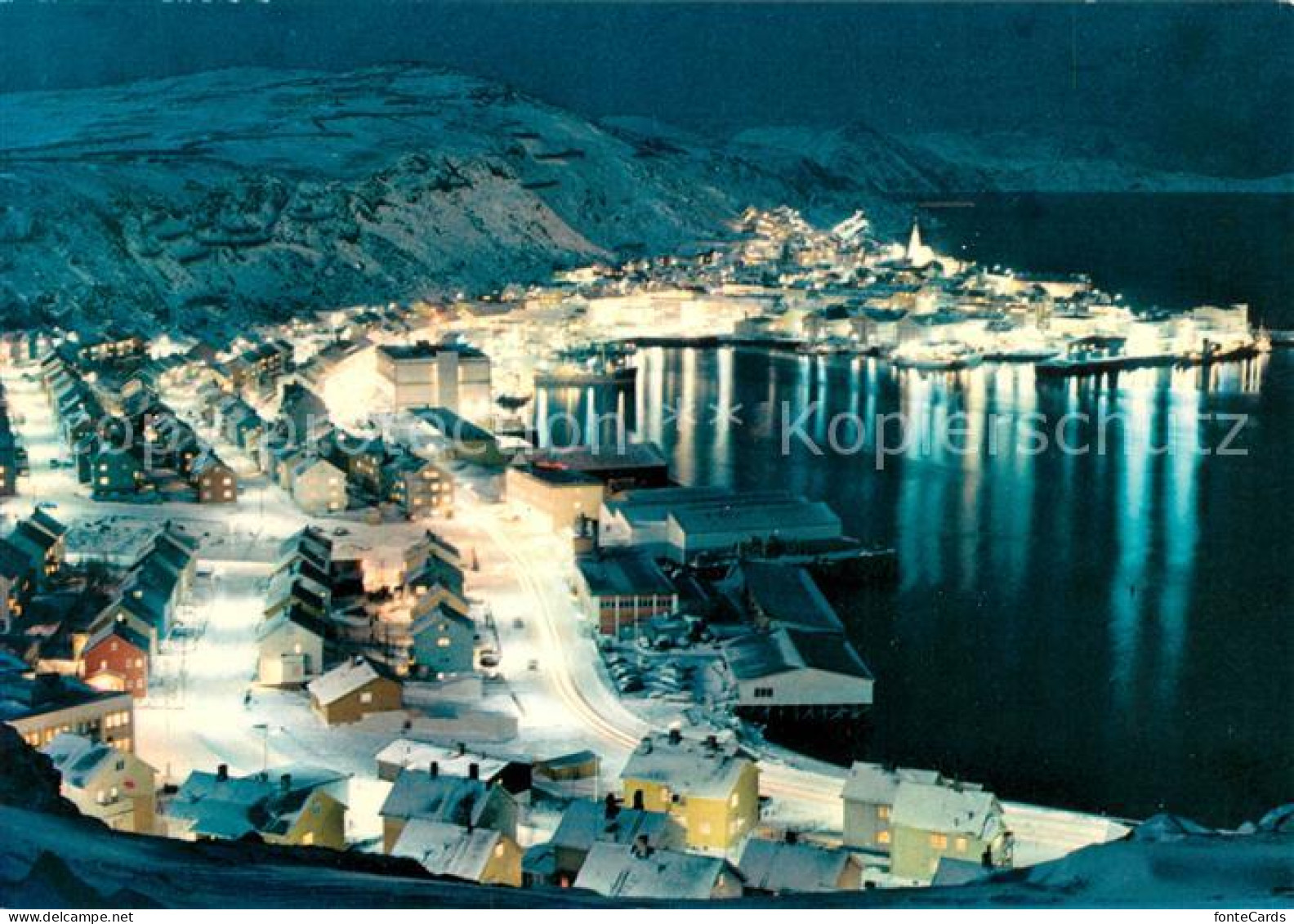 73625482 Hammerfest Wintry Night At The Worlds Northernmost Town Hammerfest - Norway