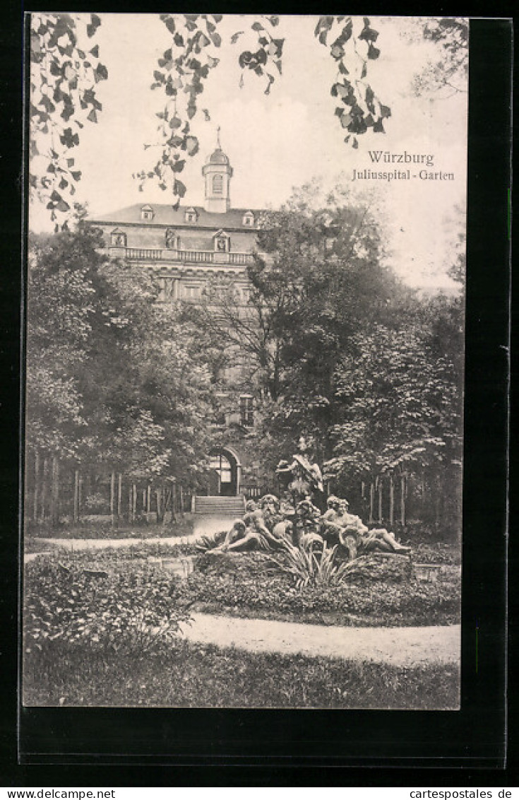 AK Würzburg, Juliusspital-Garten  - Wuerzburg