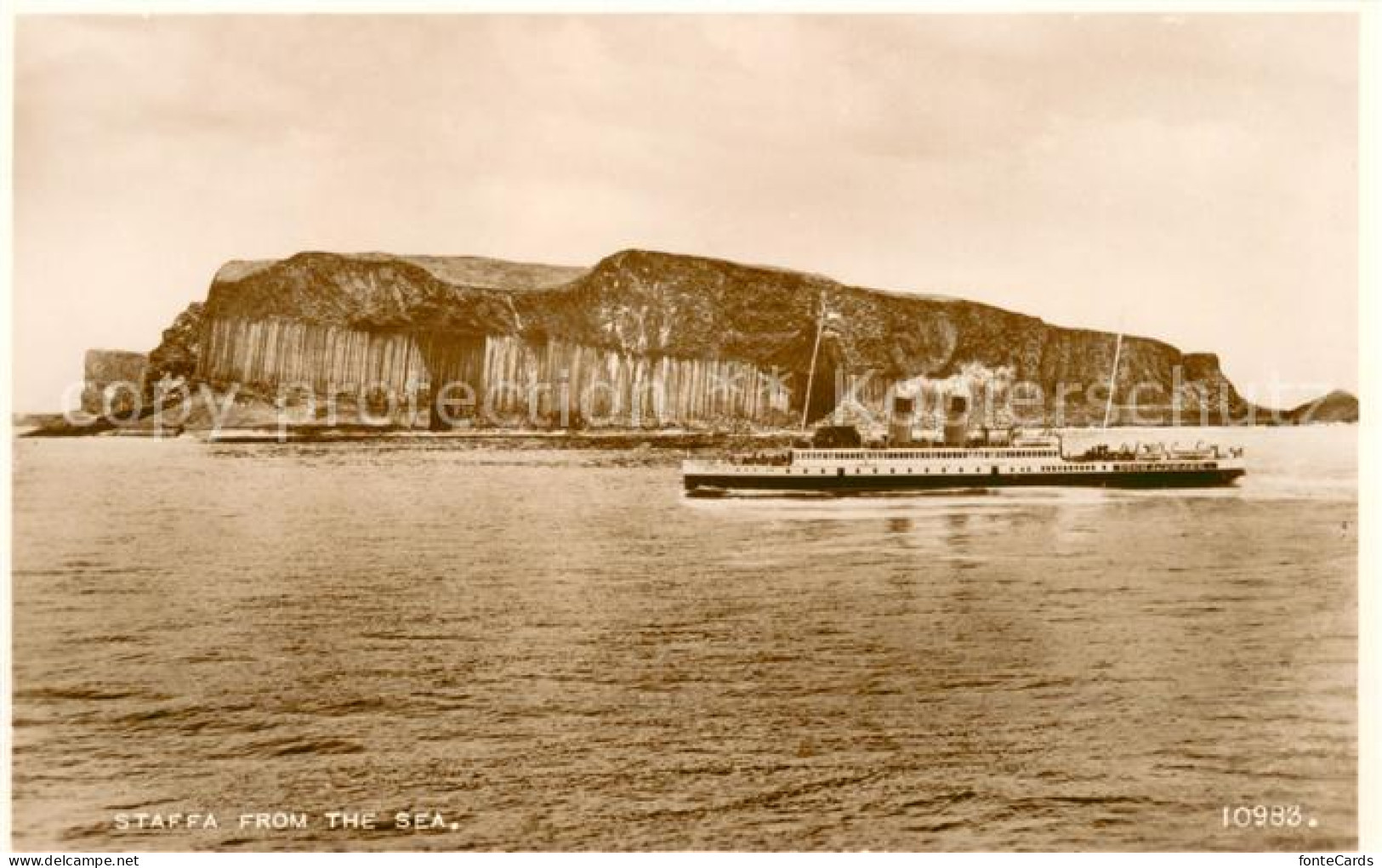 73620492 Staffa As Seen From The Sea Vapeur Valentine's Postcard Staffa - Sonstige & Ohne Zuordnung