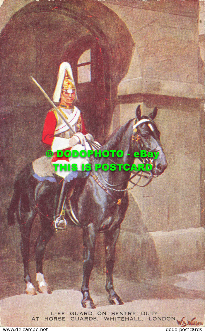 R557328 London. Whitehall. Life Guard On Sentry Duty At Horse Guards. Valentine. - Andere & Zonder Classificatie