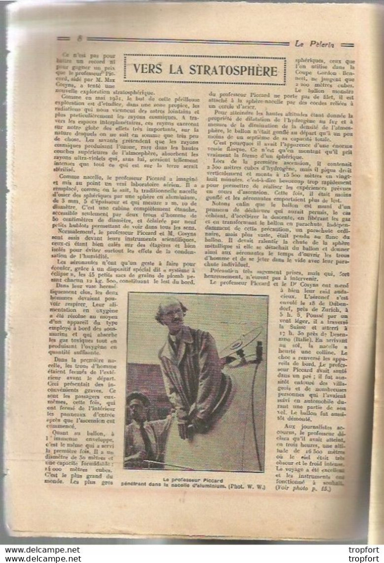 P1 / Old Newspaper Journal Ancien 1932 / SCOUT Le Réveil Stratosphère PICCARD Vétéran USA - 1950 à Nos Jours