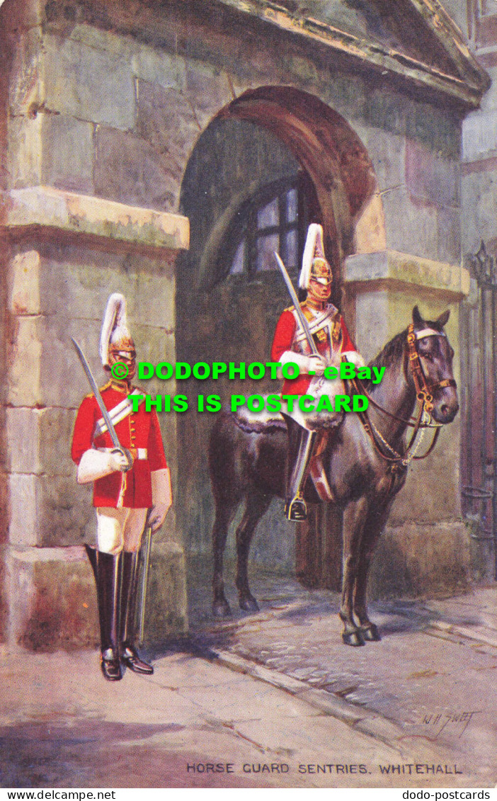 R557344 London. Whitehall. Horse Guard Sentries. Valentine. Art Colour - Andere & Zonder Classificatie