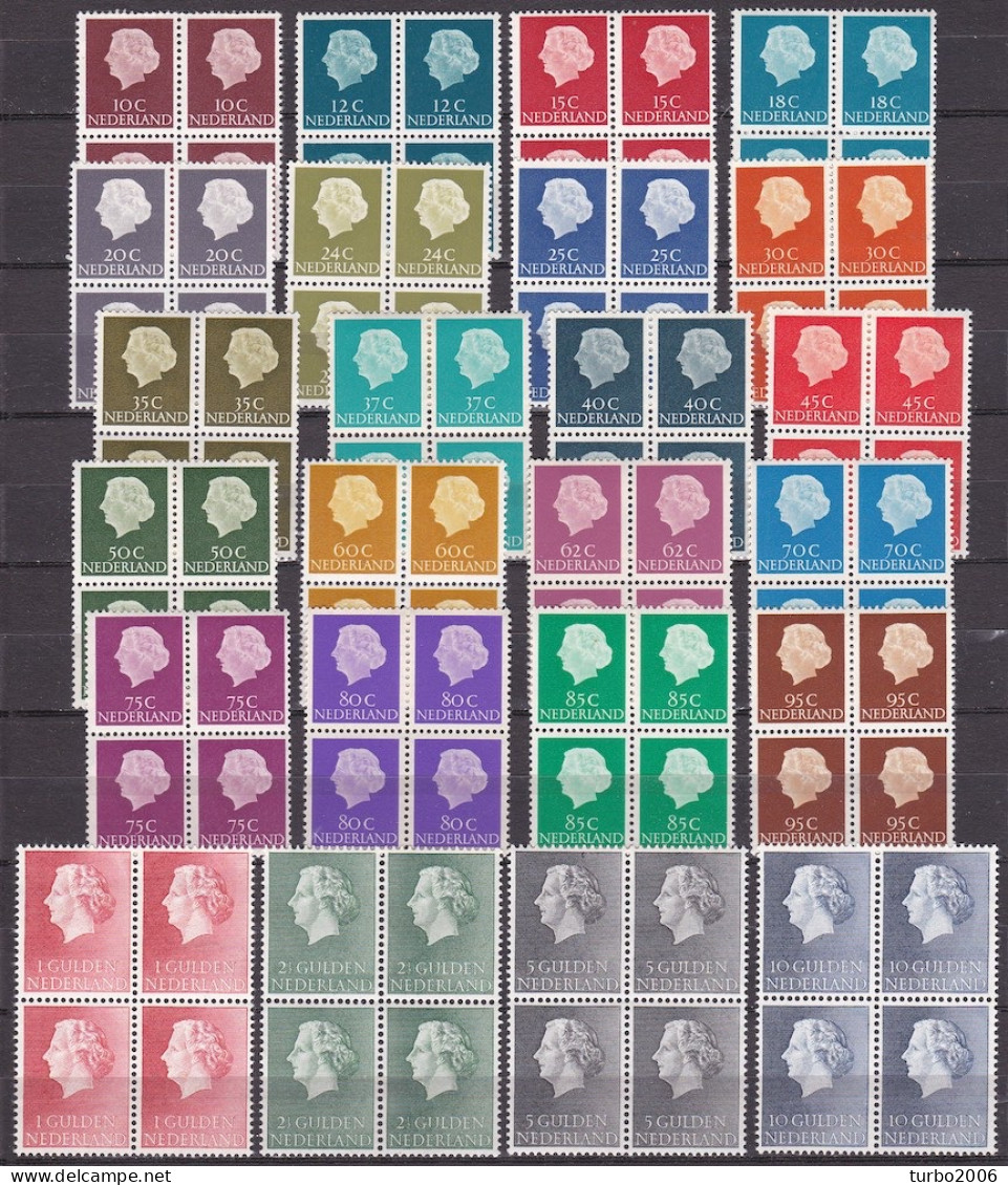 NEDERLAND 1954-1957 Koningin Juliana Complete Postfrisse Serie In Blokken Van 4 NVPH 617 / 640 - Ongebruikt