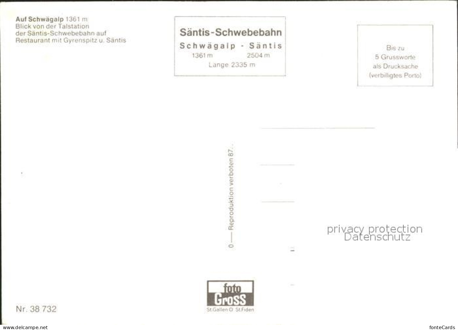 12109838 Schwaegalp AR Blick Von Der Talstation Der Saentis Schwebebahn Auf Rest - Sonstige & Ohne Zuordnung