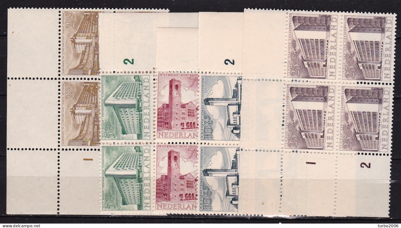 1955 Zomerzegels Complete Postfrisse Serie In Hoekblokken Van 4 NVPH 655 / 659 - Ongebruikt