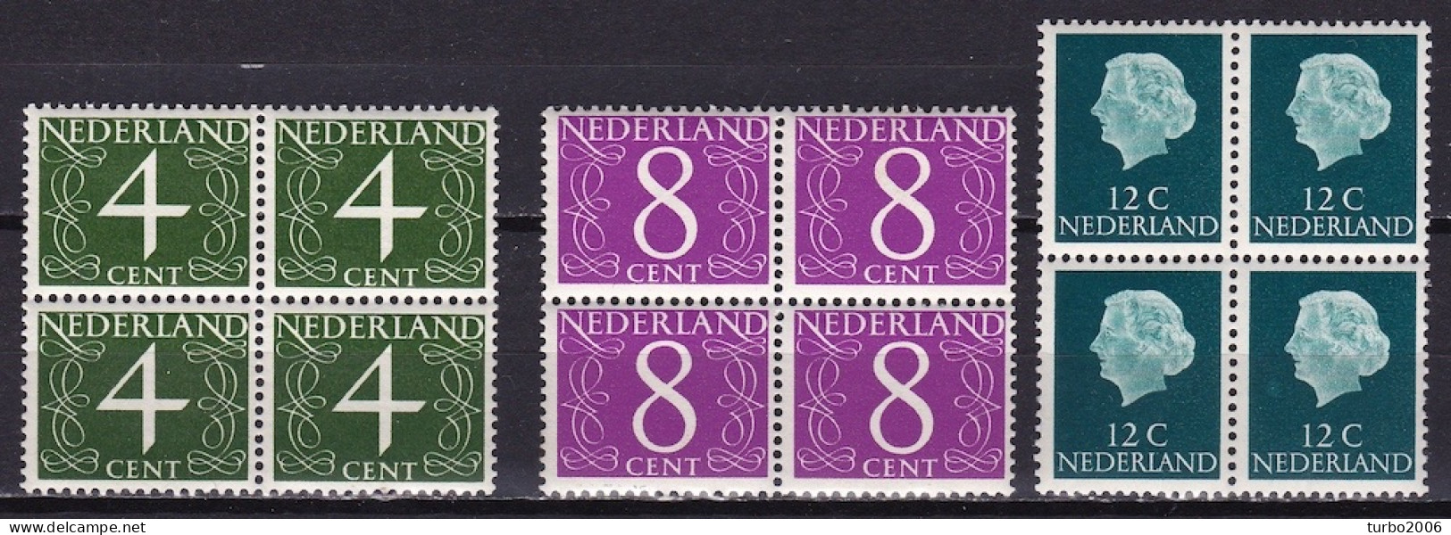 1962 Gouda Zegels Fosforescerend Papier Complete Postfrisse Serie In Blok Van 4 NVPH 774/776 - Ongebruikt