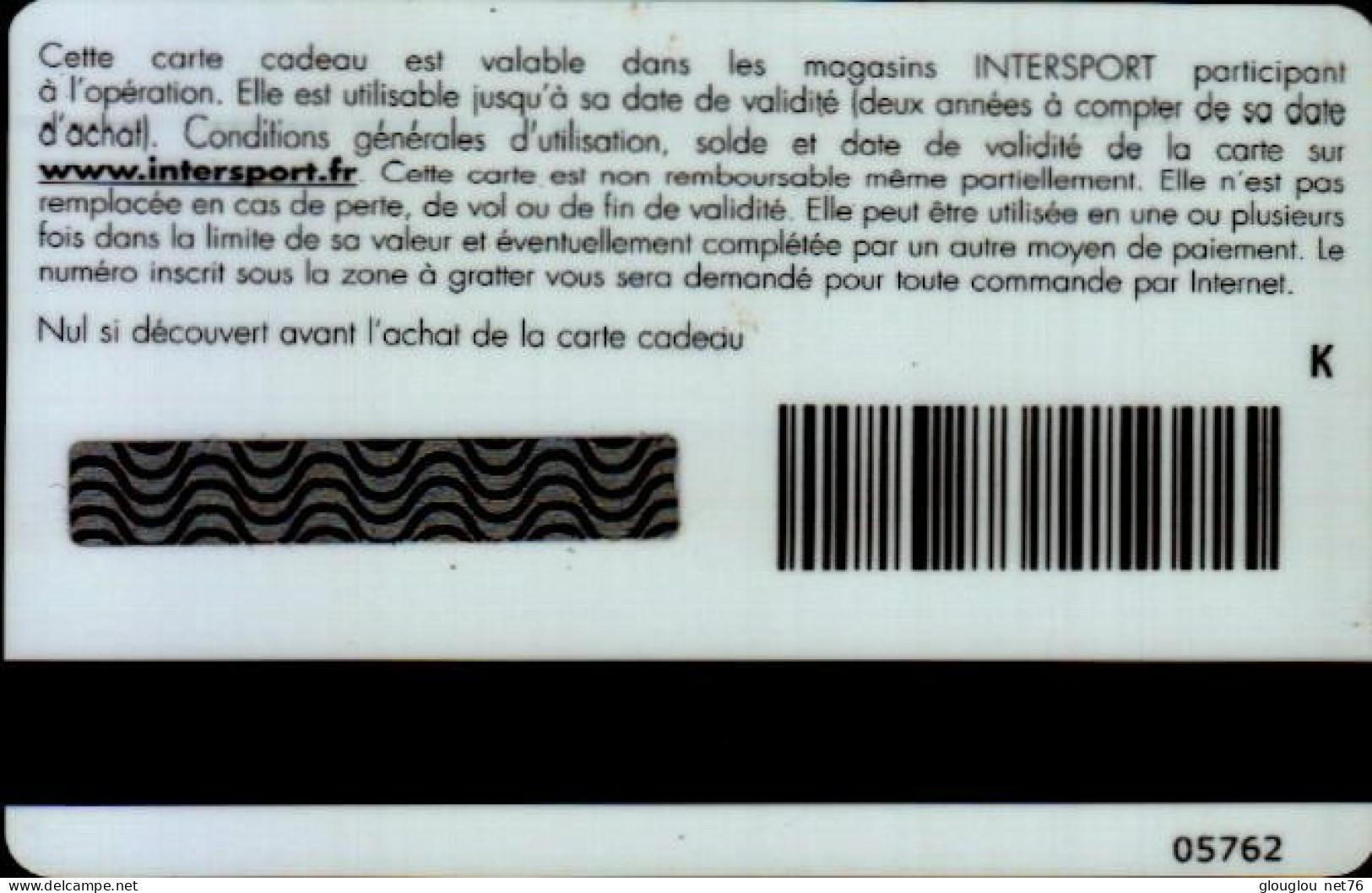 CARTE CADEAU  INTERSPORT.....LIONEL MESSI - Tarjetas De Fidelización Y De Regalo