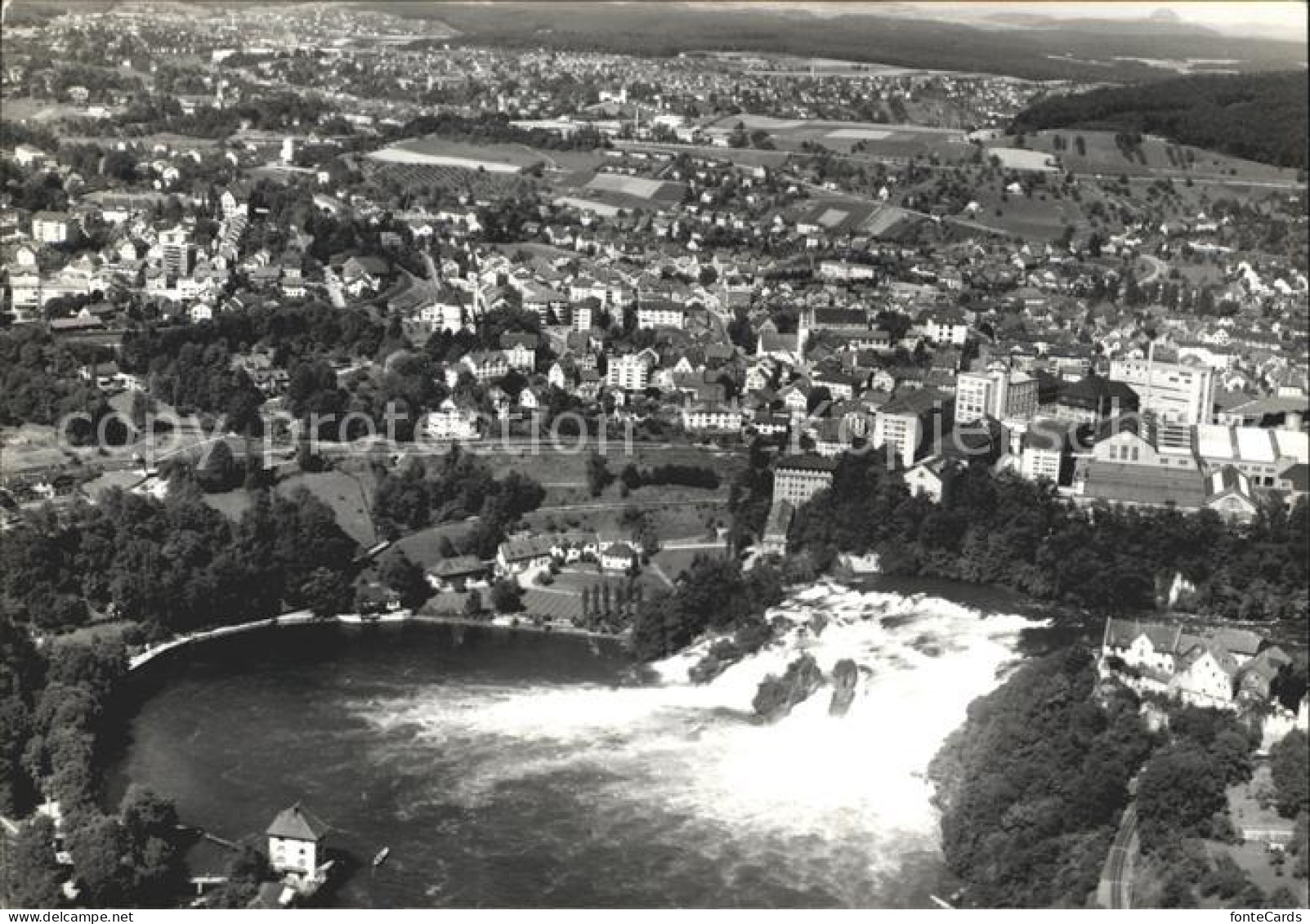 12085340 Neuhausen Rheinfall Fliegeraufnahme Mit Rheinfall Schaffhausen - Sonstige & Ohne Zuordnung