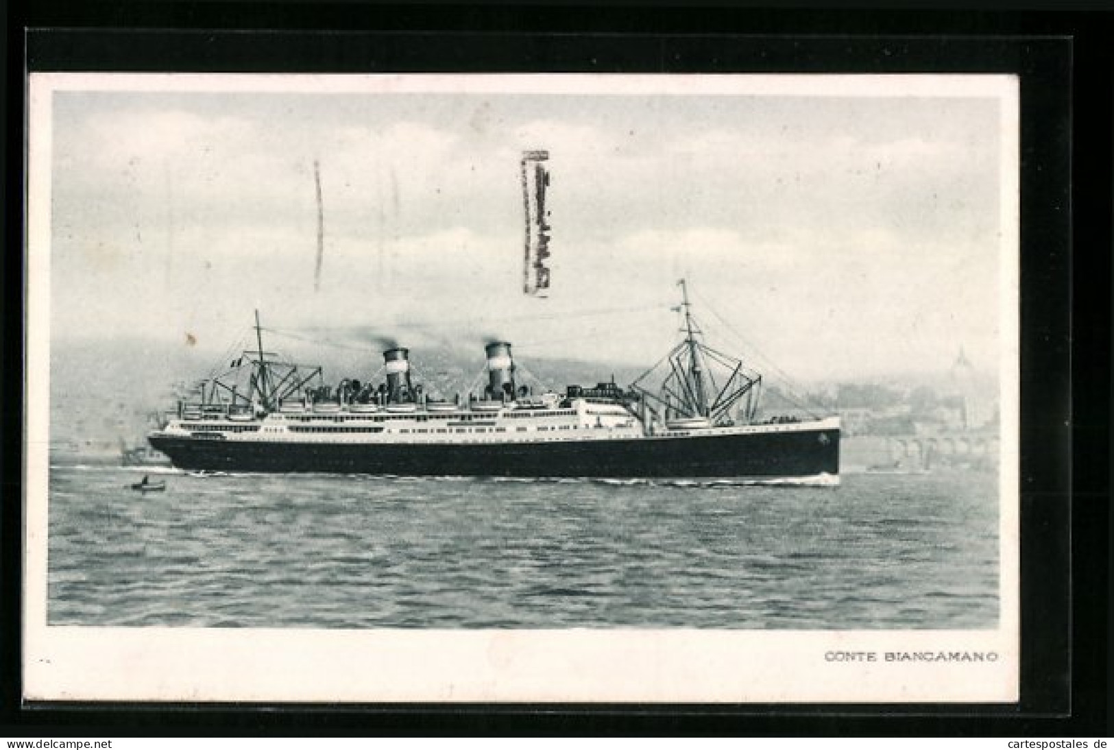 AK Passagierschiff Conte Biancamano In Küstennähe, Linee Celerissime Di Lusso  - Passagiersschepen