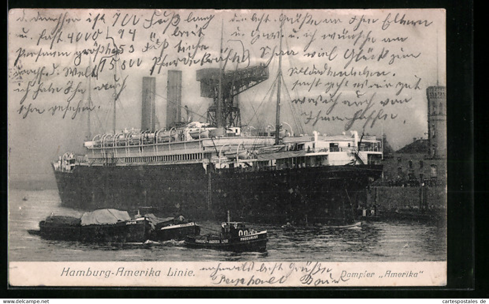 AK Dampfer Amerika Im Hafen  - Passagiersschepen