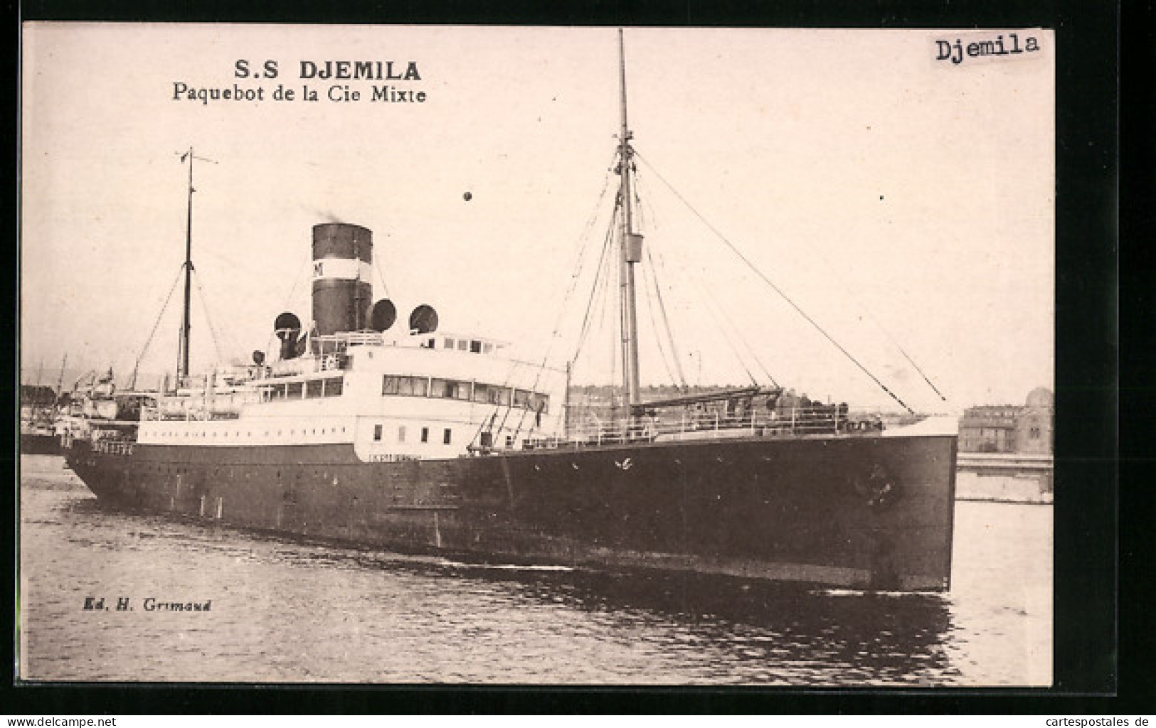 AK Paquebot S.S. Djemila Im Hafen  - Piroscafi