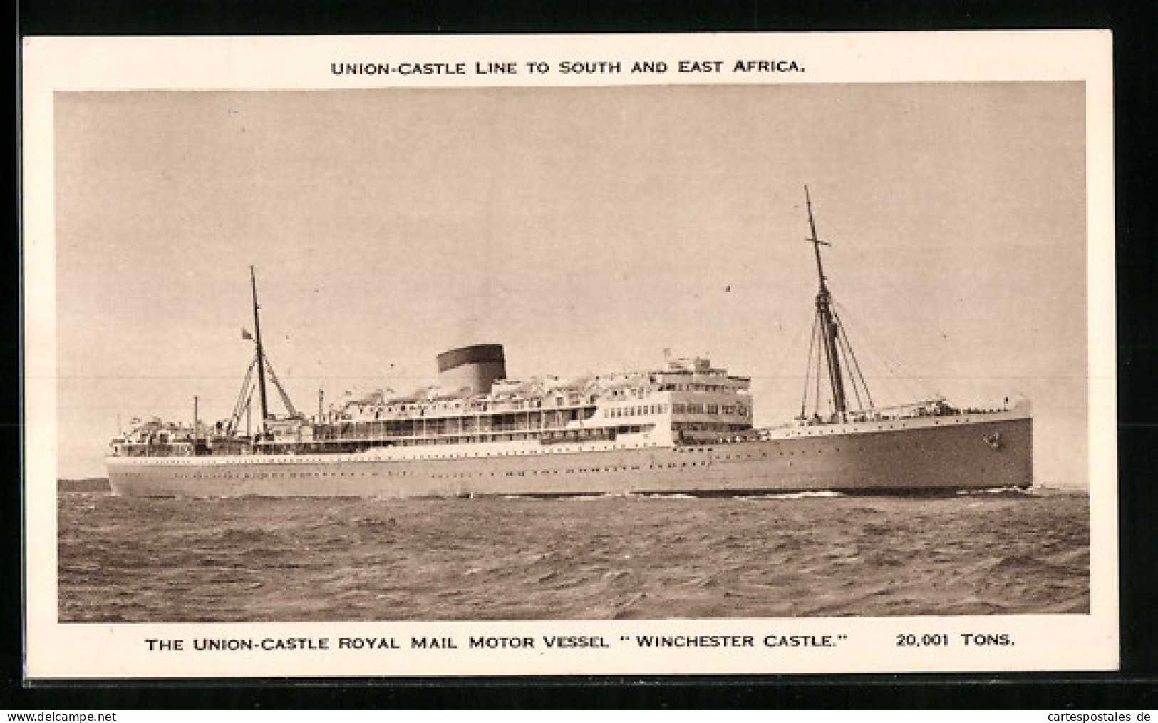 AK The Union-Castle Royal Mail Moto Vessel Winchester Castle Auf Hoher See  - Dampfer