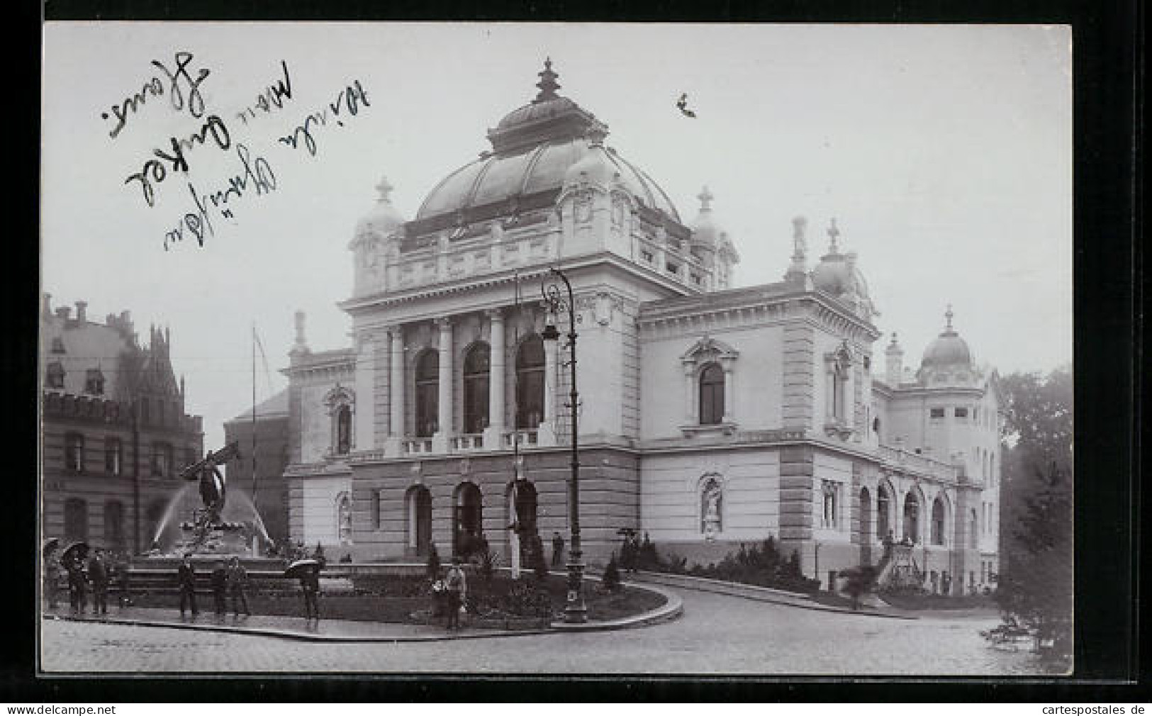 Foto-AK Rendsburg, Stadttheater Mit Vorplatz, 1912  - Theater