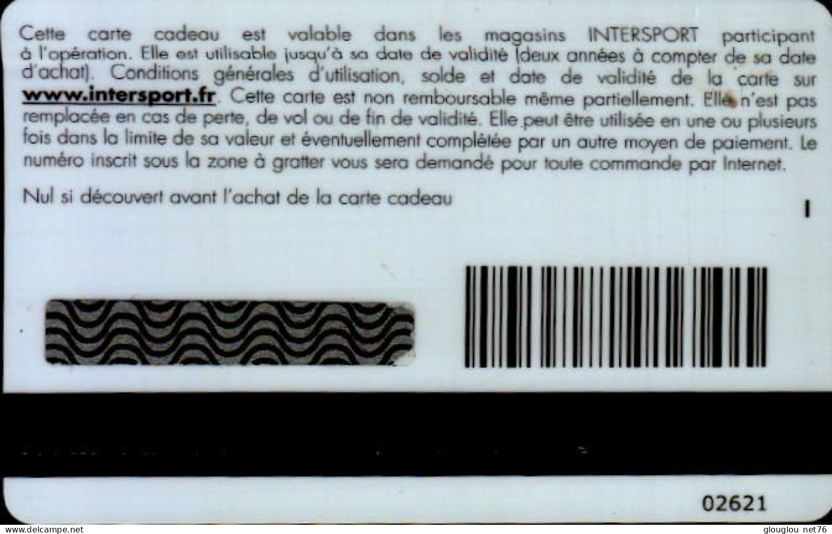 CARTE CADEAU  INTERSPORT....CHRISTOPHE LEMAITRE - Gift And Loyalty Cards