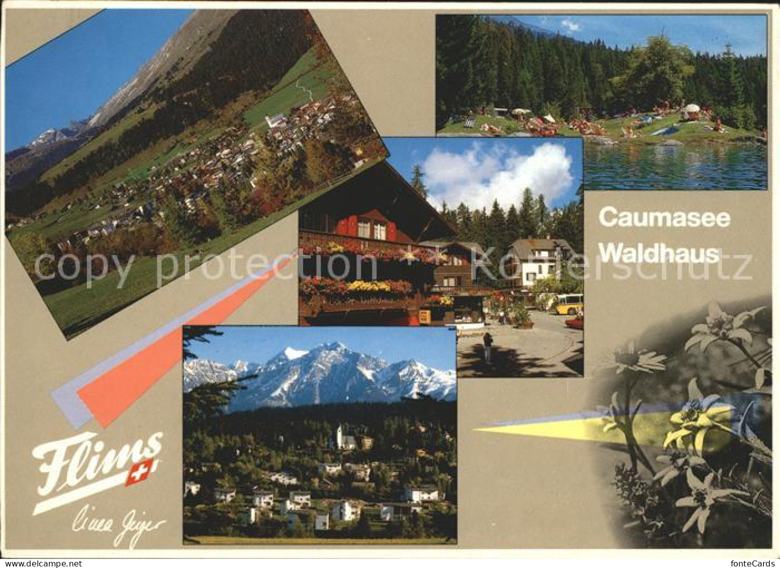 12065691 Flims Dorf Mit Foppa Signina Caumasee Und Waldhaus Flims Dorf - Other & Unclassified