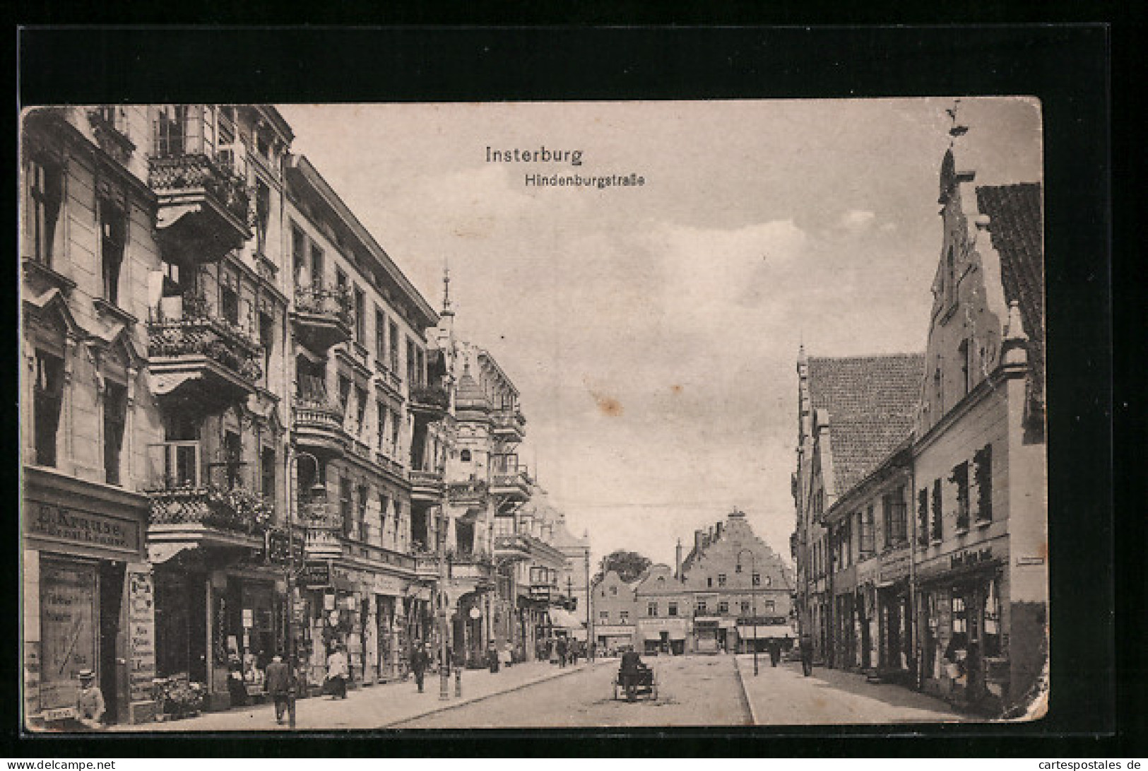 AK Insterburg, Partie In Der Hindenburgstrasse  - Ostpreussen