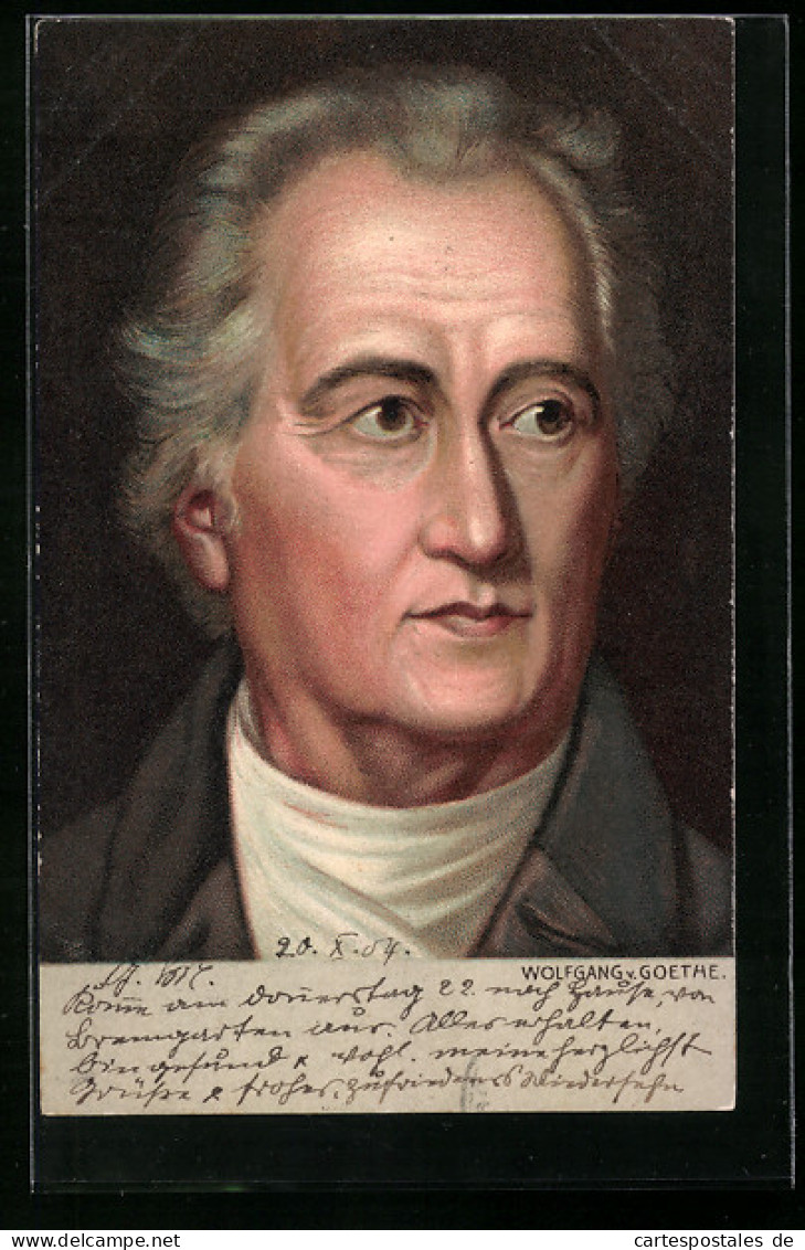 Lithographie Portrait Wolfgang Von Goethe  - Ecrivains