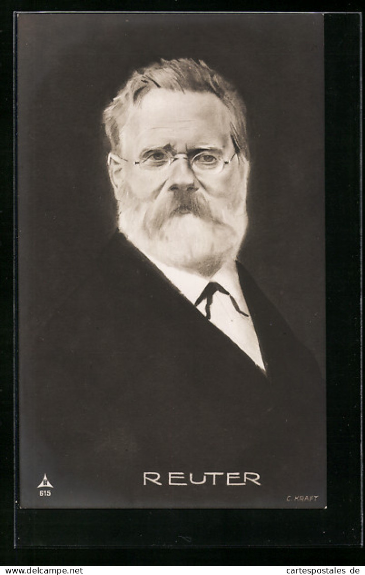 AK Fritz Reuter, Portrait Im Anzug  - Schriftsteller