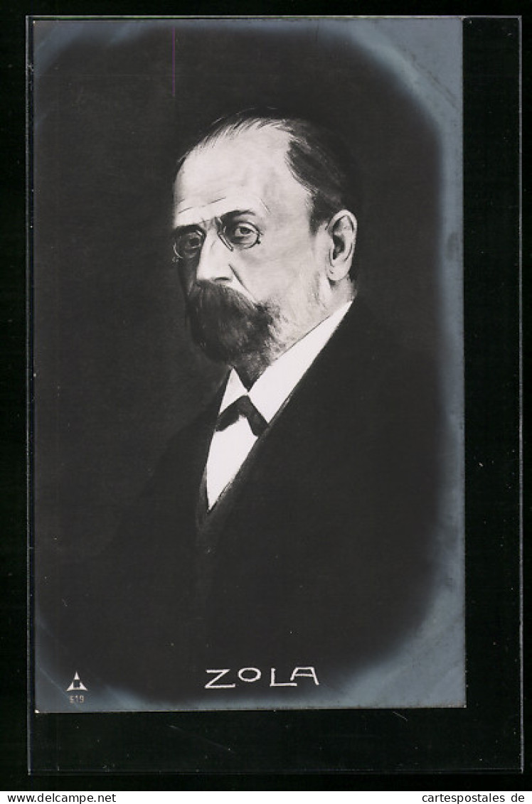 AK Portrait Des Dichters Emile Zola  - Ecrivains