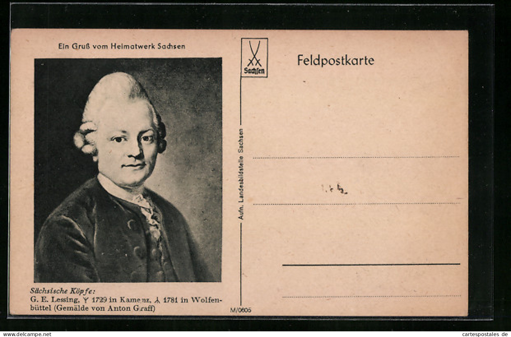 AK Gotthold Ephraim Lessing, Portrait  - Schriftsteller