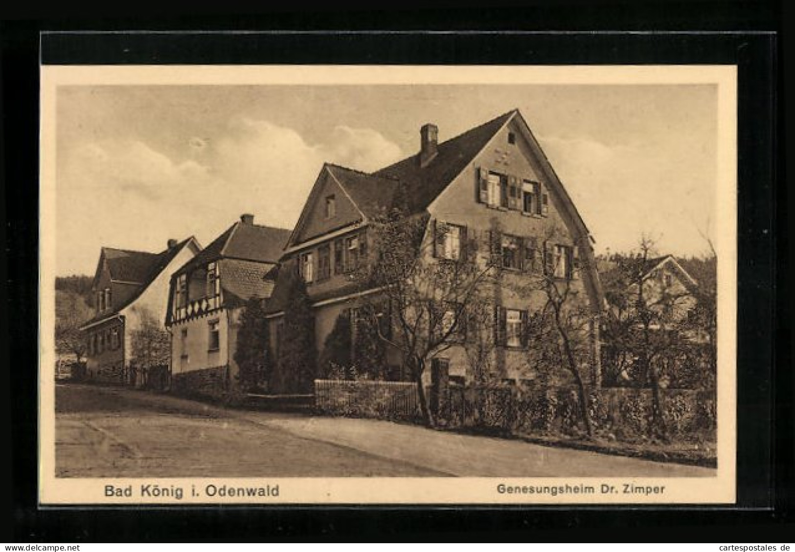 AK Bad König /Odenwald, Hotel Genesungsheim Dr. Zimper Mit Strasse  - Odenwald
