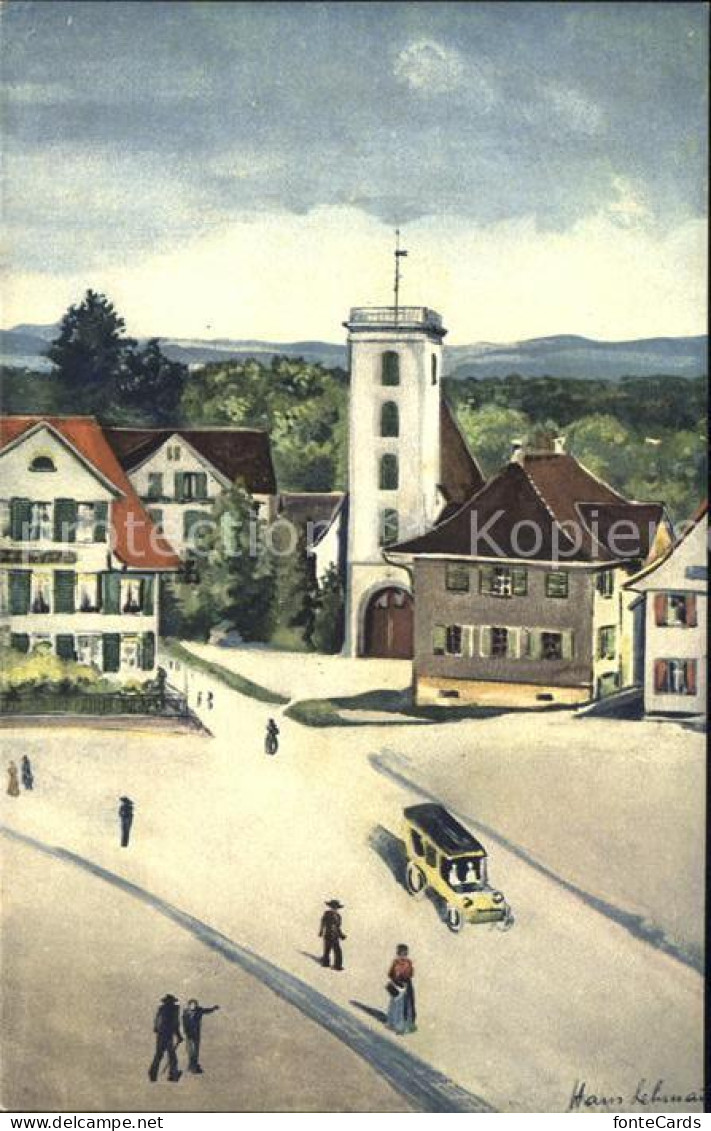 12059548 Amriswil TG Marktplatz Mit Konzerthalle Kuenstlerkarte Amriswil - Autres & Non Classés