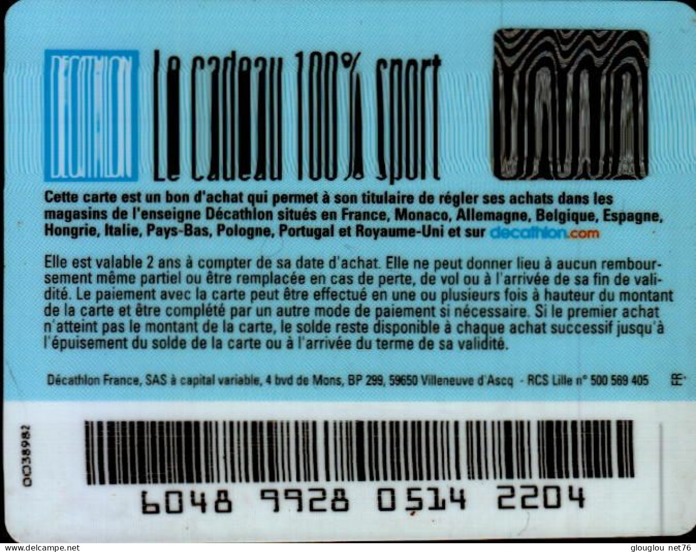 CARTE CADEAU ..DECATHLON...UN CADEAU QUI DONNE LA FORME - Cartes De Fidélité Et Cadeau