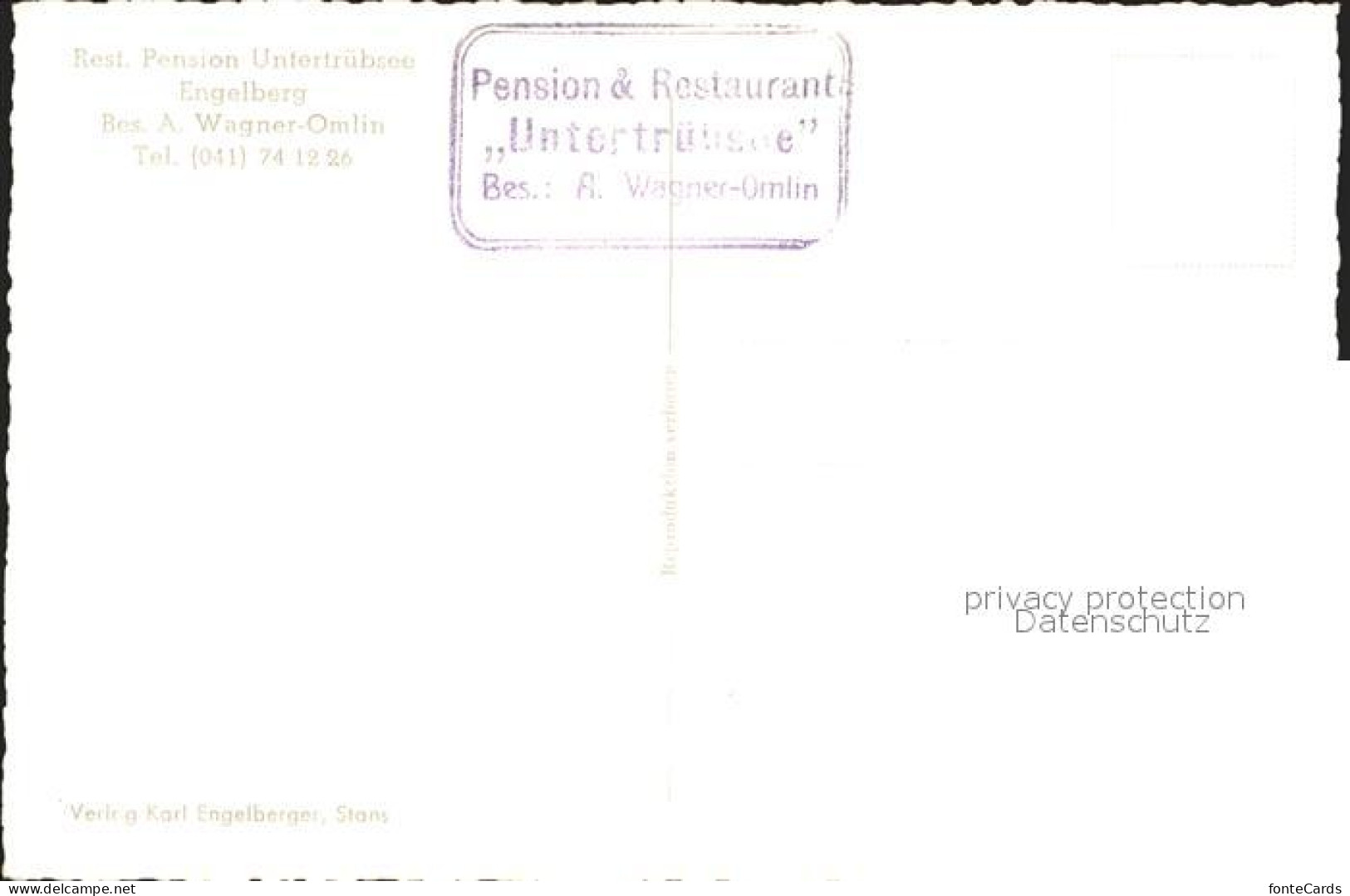 12057121 Engelberg OW Restaurant Pension Untertruebsee Engelberg OW - Sonstige & Ohne Zuordnung