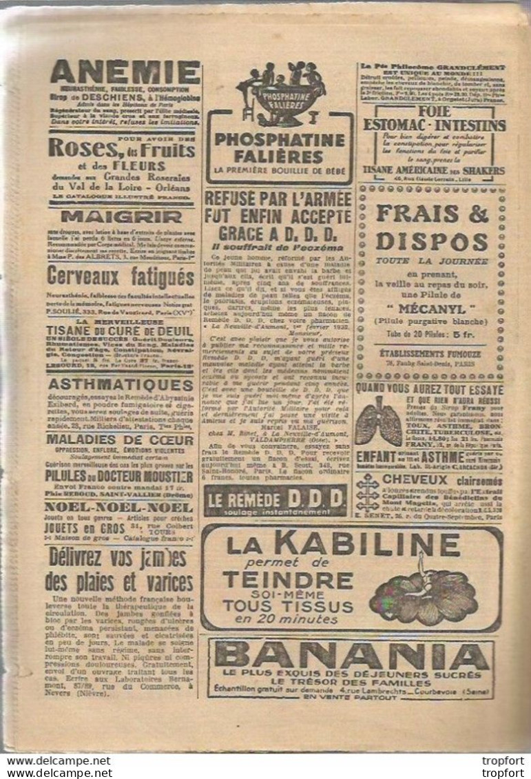 P1 / old newspaper journal ancien 1932 / JAZZ Nargana BERLIN course / ORGUE Berger ALPES Pub BANANIA