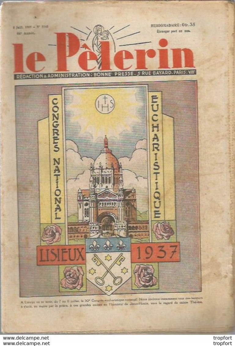 P1 / Old Newspaper Journal Ancien 1937 / LISIEUX / Vieille France STRASBOURG / Train P.L.M / Jeu De Cartes BASQUE BOULE - 1950 - Today