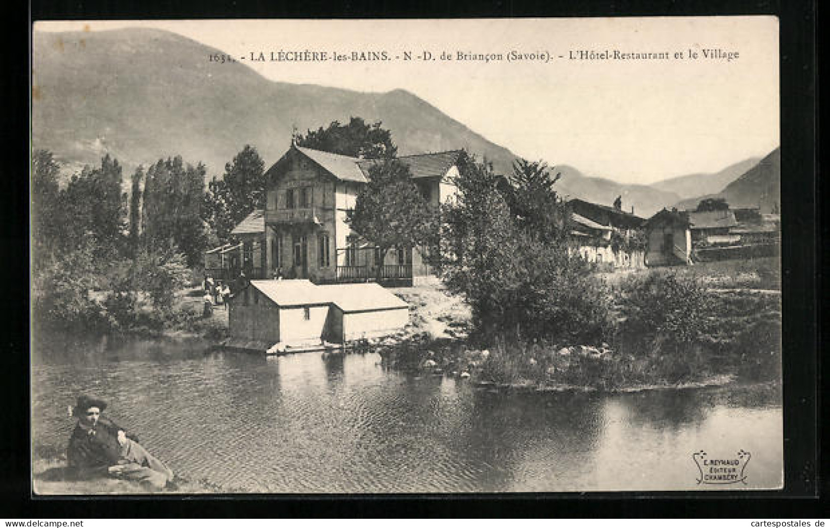 CPA La Léchère-les-Bains, L`Hotel-Restaurant Et Le Village  - Other & Unclassified