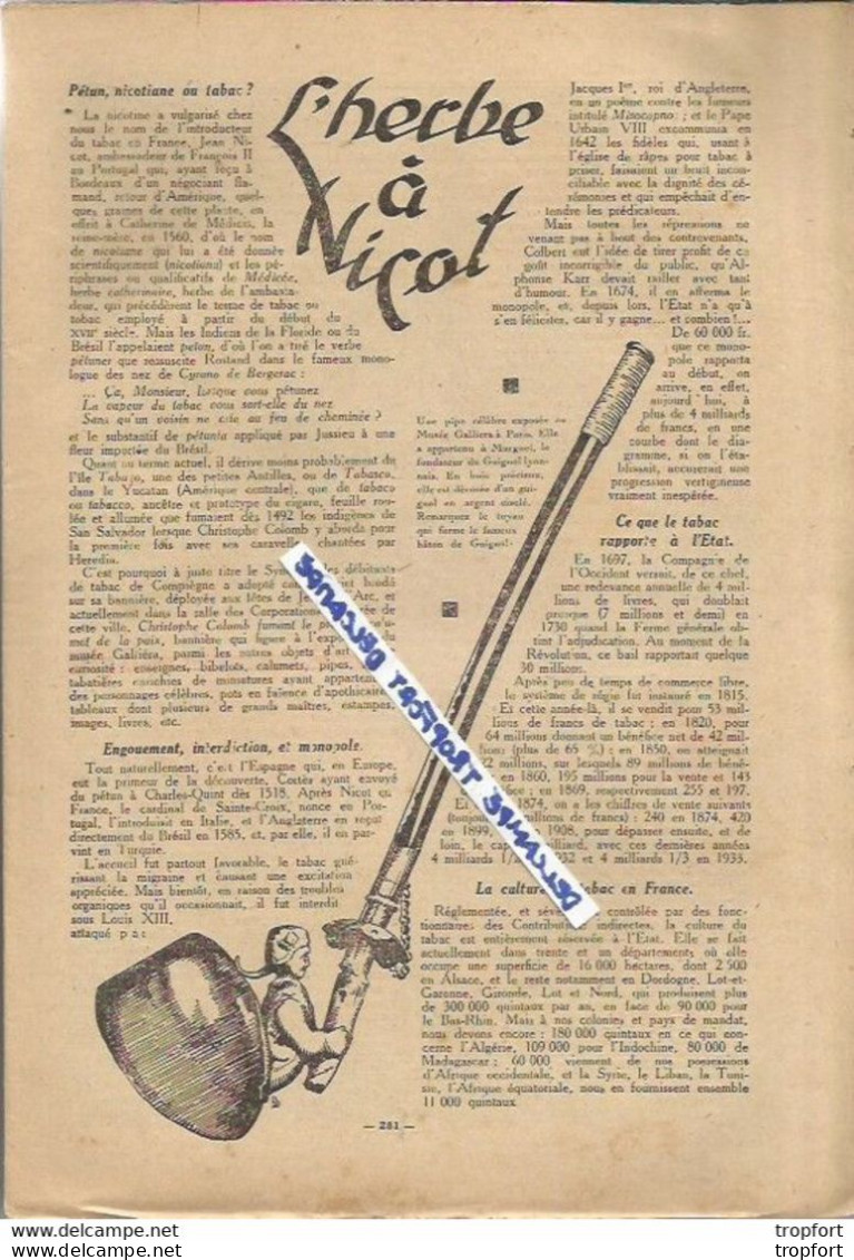 P1 / Old Newspaper Journal Ancien 1937 / EMMAUS / Herbe à Nicot NICOTINE / Montpellier / GUIGNOL Bd - 1950 à Nos Jours
