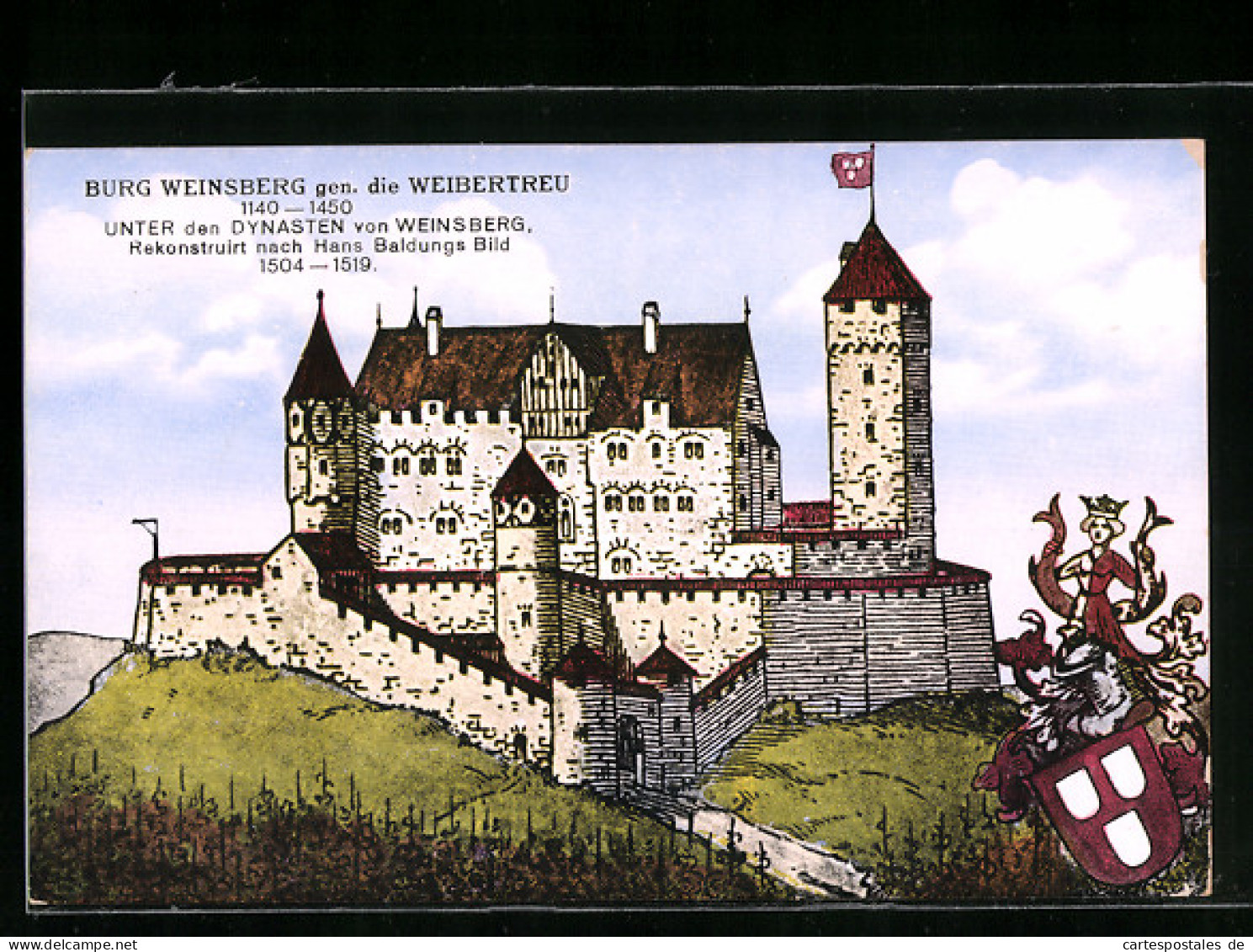 AK Weinsberg, Burg Weinsberg Gen. Die Weibertreu, Wappen  - Sonstige & Ohne Zuordnung