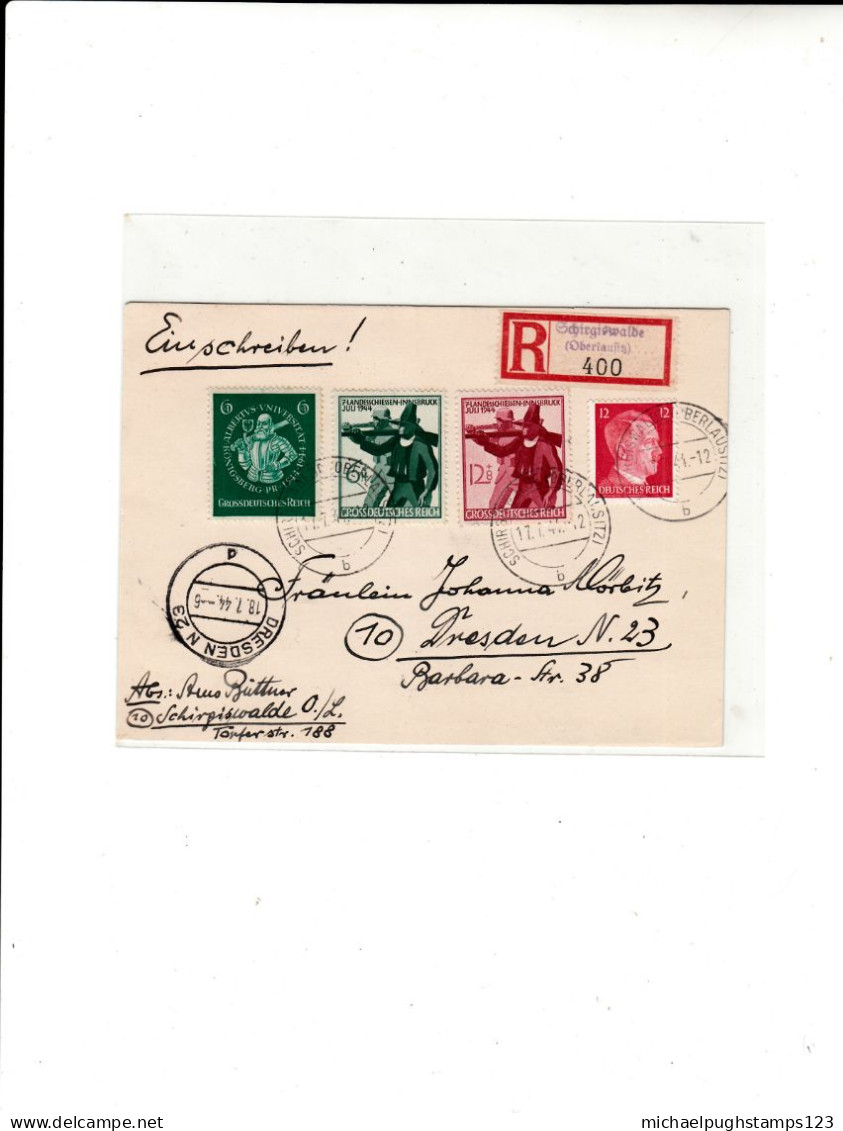 Germany / 1944 Registered Postcards - Other & Unclassified