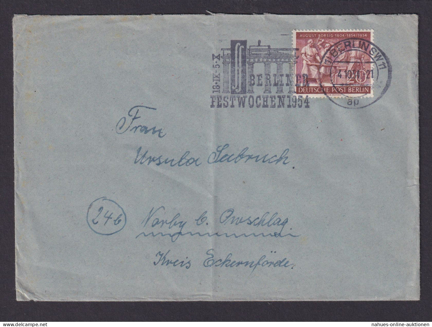 Berlin Toller + Selt. SST Berliner Festwochen Brandenburger Tor Norby Owschlag - Cartas & Documentos