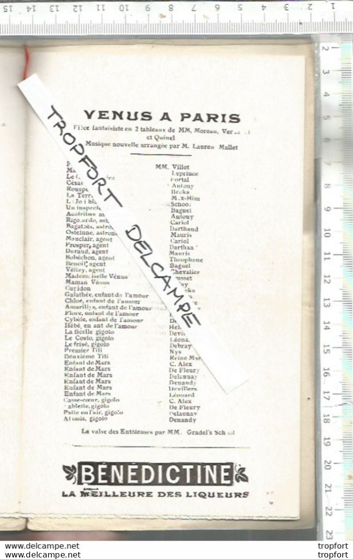 XC / Vintage // PROGRAMME THEATRE PARISIANA  CHOOF  VENUS A PARIS - Programma's