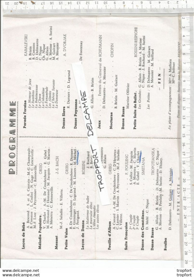 XB / Vintage // Rare PROGRAMME Casino Du RAINCY 1957  Récital DANSE // MARTINE OLLIVIER // - Programmes