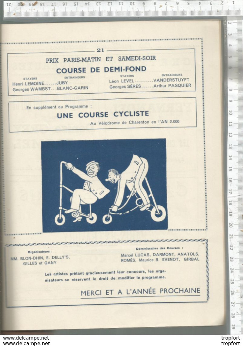 superbe PROGRAMME Théâtre  FETE DES CAF'CONC' 1946  VELODROME D'HIVER // PARADE CLOWN CIRQUE