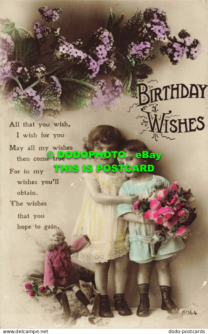 R557745 Birthday Wishes. RP. Postcard - Monde