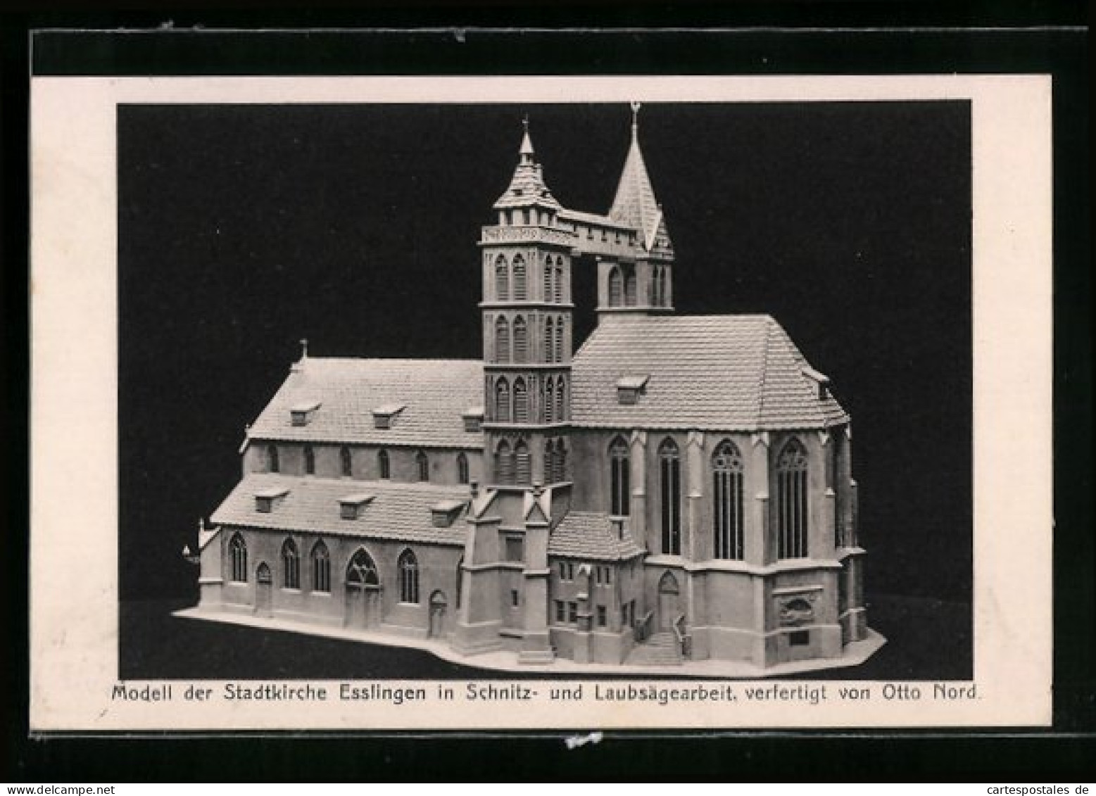 AK Esslingen A. N., Modell Der Stadtkirche In Schnitz- Und Laubsägearbeit, Verfertigt Von Otto Nord  - Esslingen