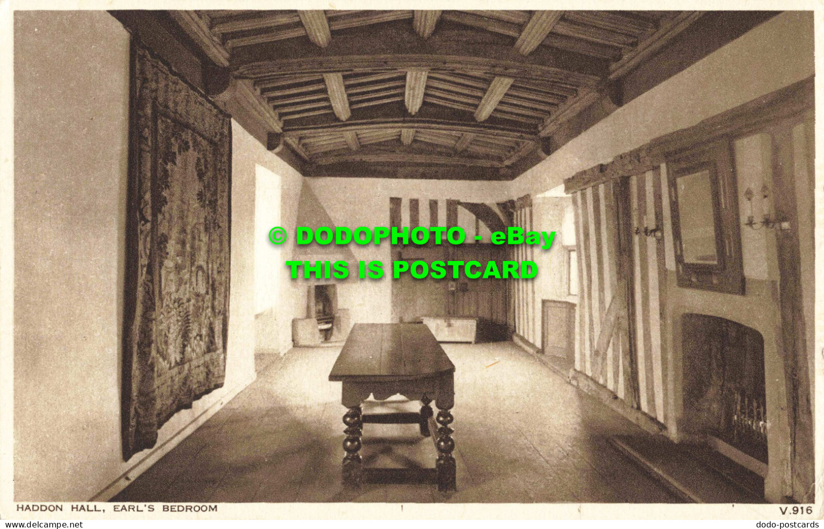 R556765 Haddon Hall. Earls Bedroom. V. 916. Photochrom - Monde