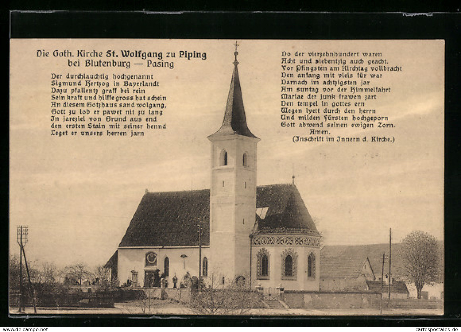 AK Pipping, Goth. Kirche St. Wolfgang  - München