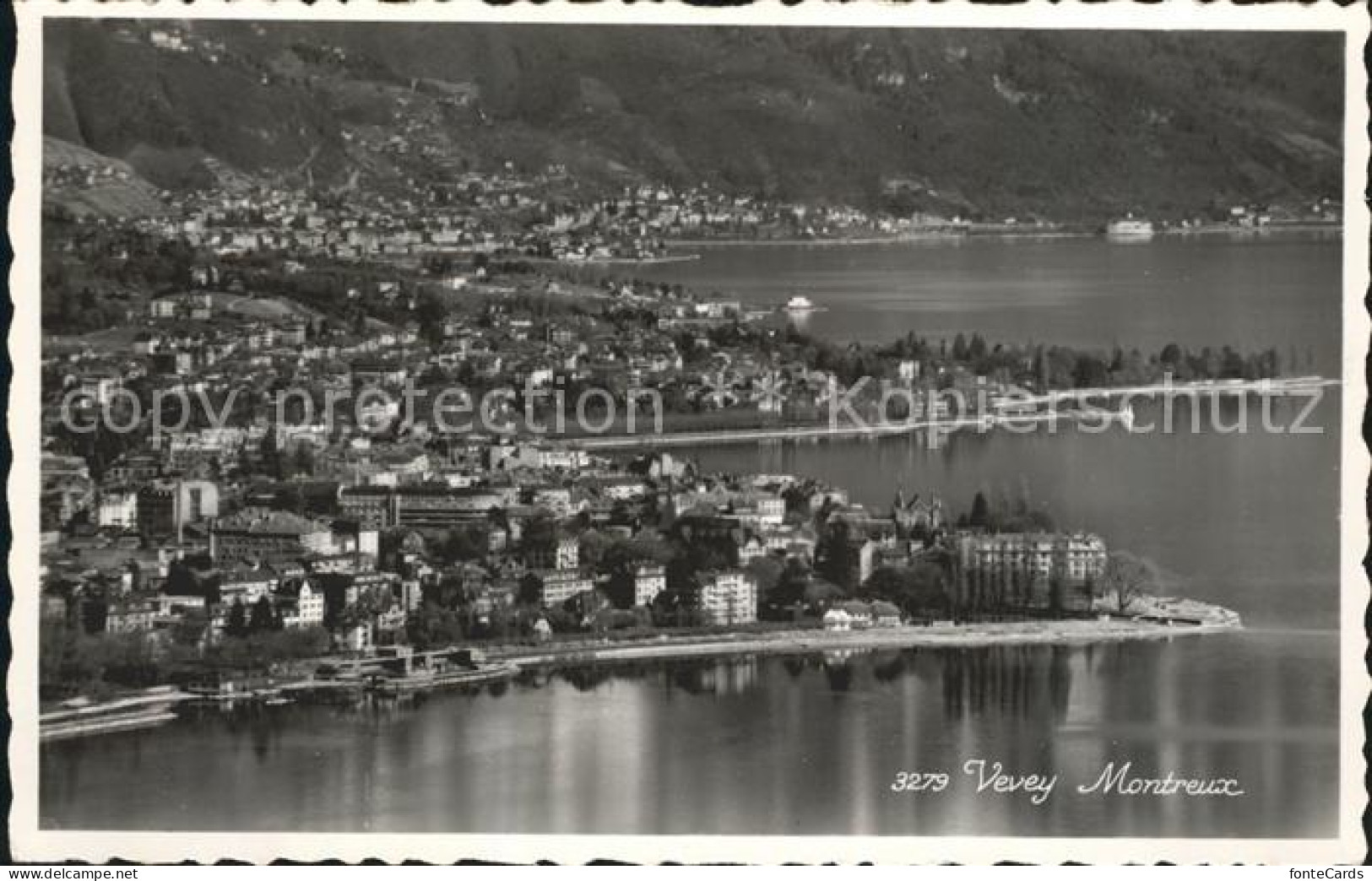 12052164 Vevey VD Fliegeraufnahme Mit Montreux Vevey - Other & Unclassified