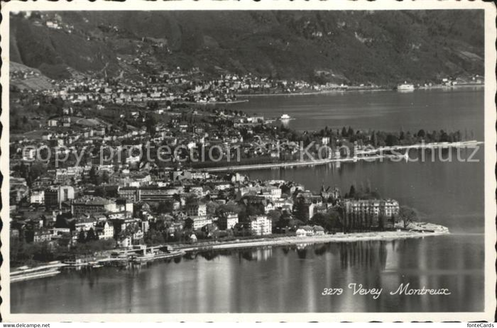 12052161 Vevey VD Fliegeraufnahme Mit Montreux Vevey - Other & Unclassified