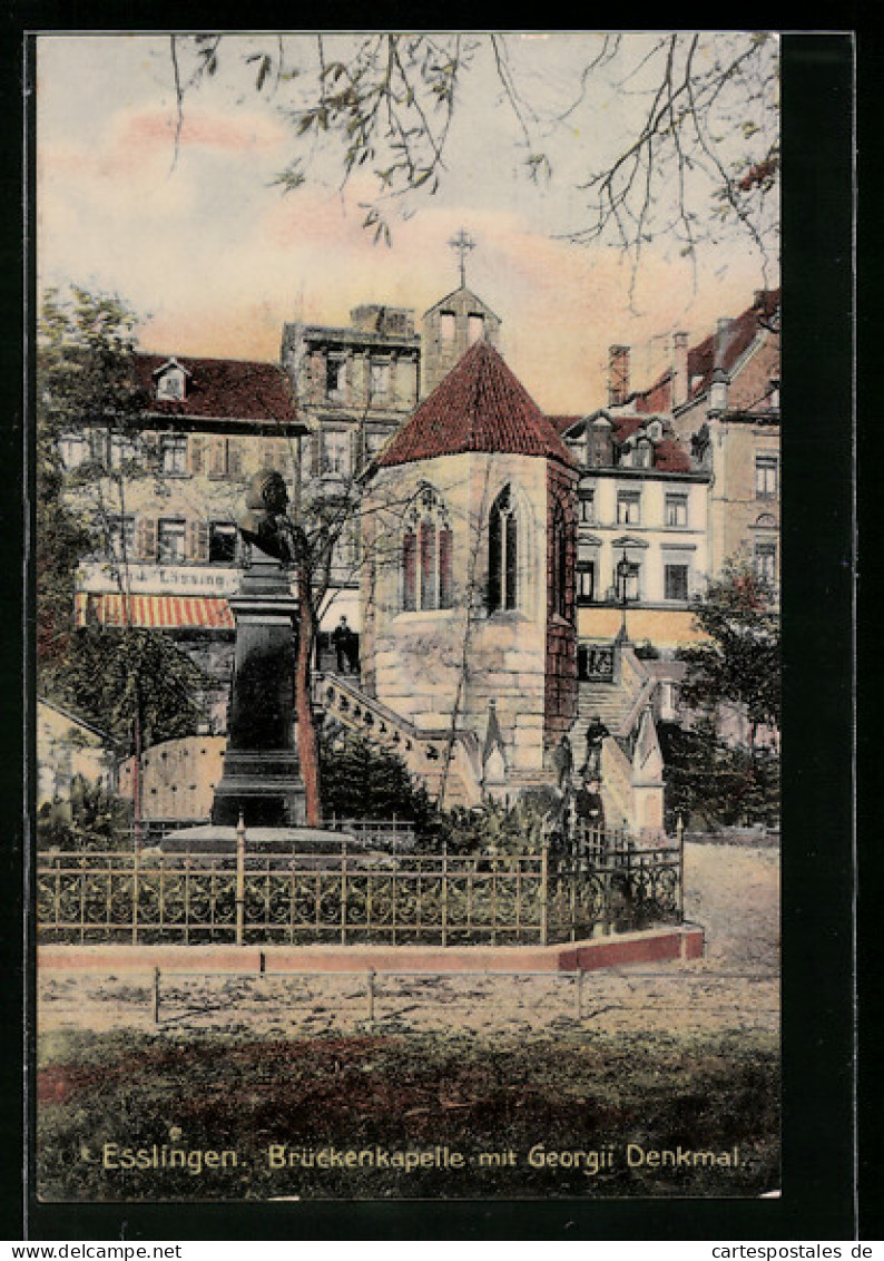 AK Esslingen A. N., Brückenkapelle Mit Georgii-Denkmal  - Esslingen