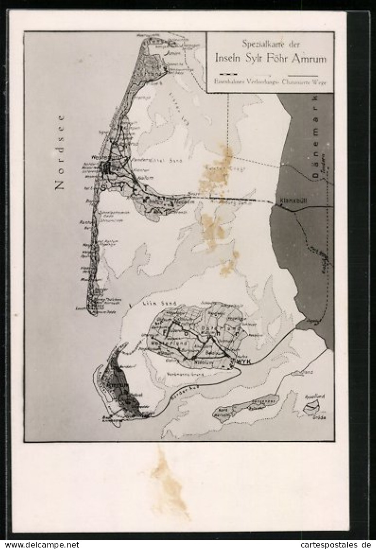 AK Sylt, Landkarte Der Inseln Sylt, Föhr Und Amrum  - Sylt