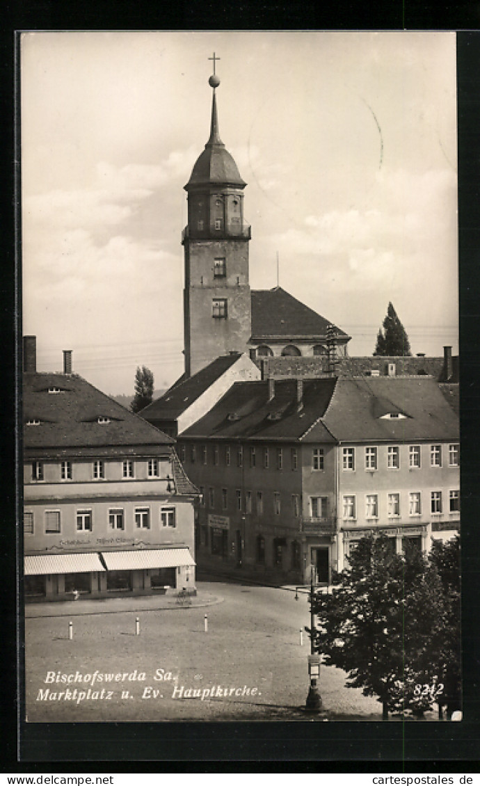 AK Bischofswerda / Sa., Marktplatz Mit Ev. Hauptkirche  - Bischofswerda