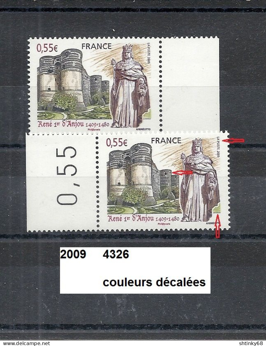 Variété 2009 Neuf** Y&T N° 4326 Couleurs Décalées - Unused Stamps