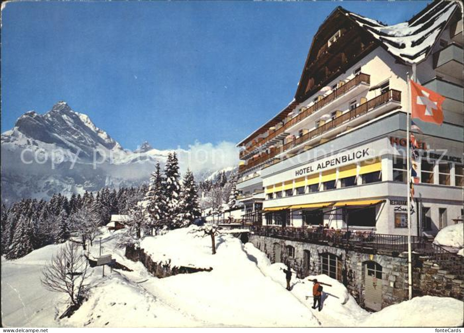 12048332 Braunwald GL Hotel Alpenblick Wintersportplatz Flagge Alpen Braunwald - Other & Unclassified